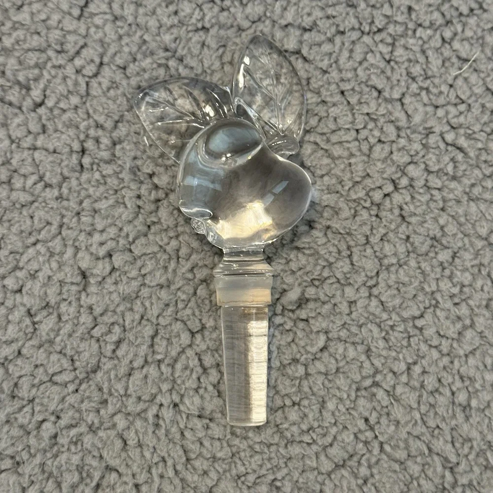 Mikasa Apple Orchard Full Lead Glass Bottle Stopper Original Box Vtg Collectible